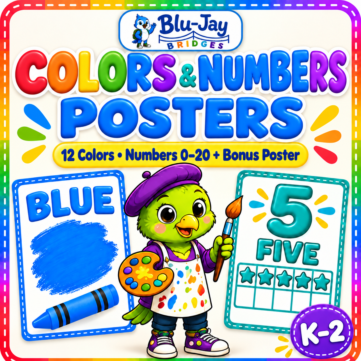 Cover preview of the Blu-Jay Bridges Colors and Numbers Posters collection