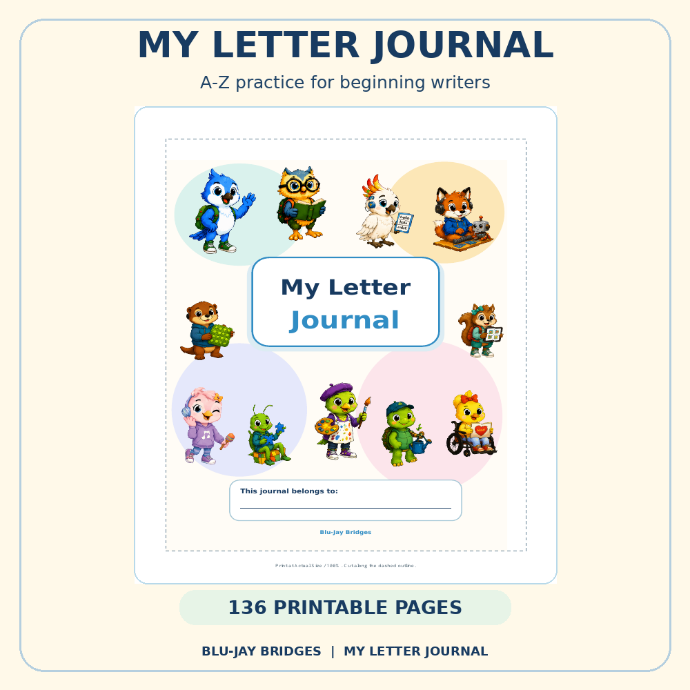 Cover preview of the Blu-Jay Bridges My Letter Journal